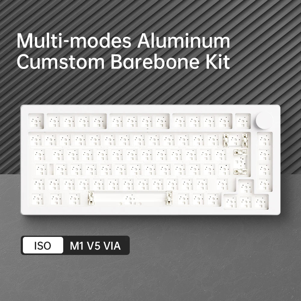 White 75% Keyboard Kit  Modular RGB Lighting