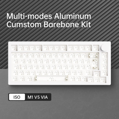 White 75% Keyboard Kit  Modular RGB Lighting