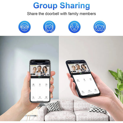 Wireless 1080P Black Doorbell Camera with 64GB Storage