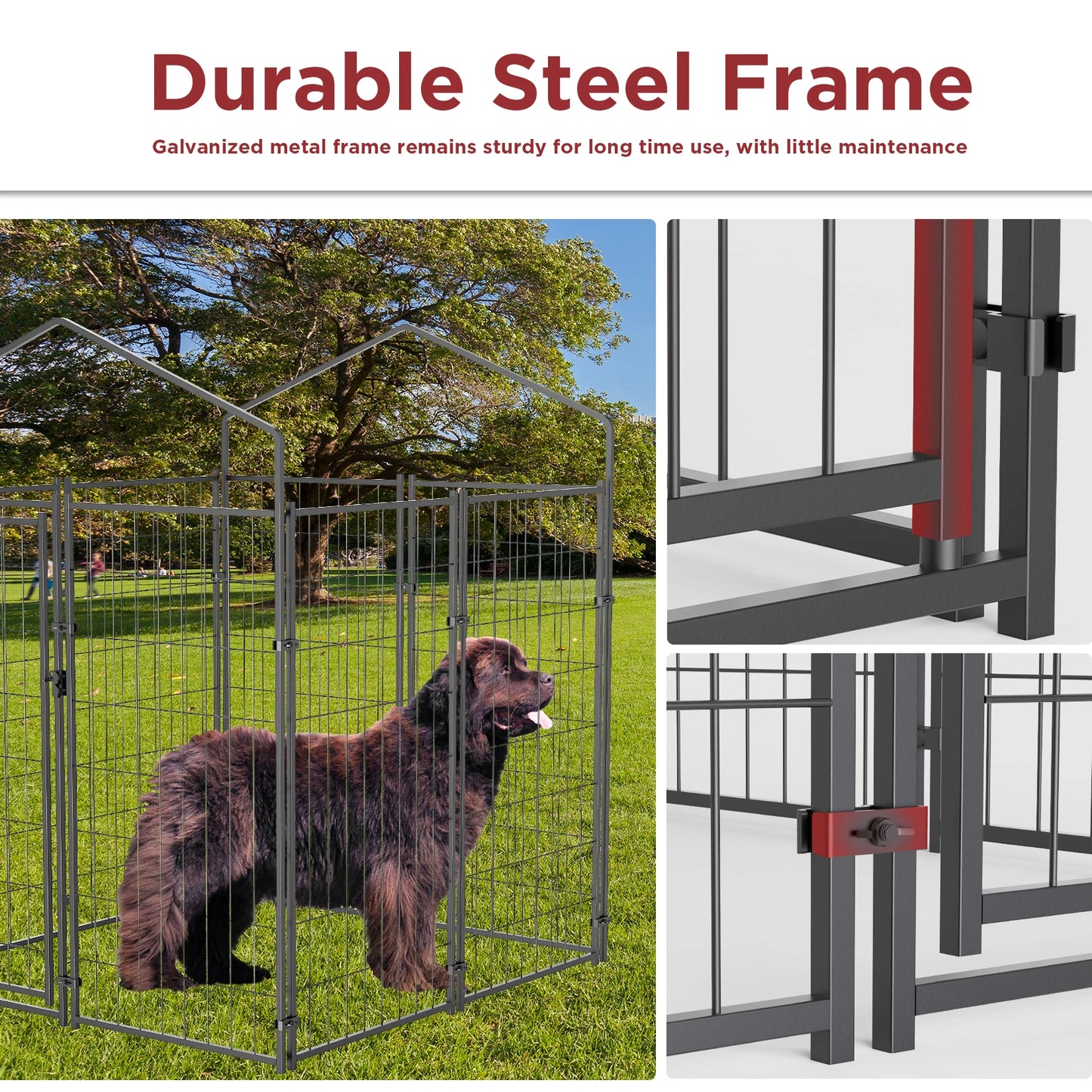 Oversized Outdoor Dog Kennel with Waterproof Cover