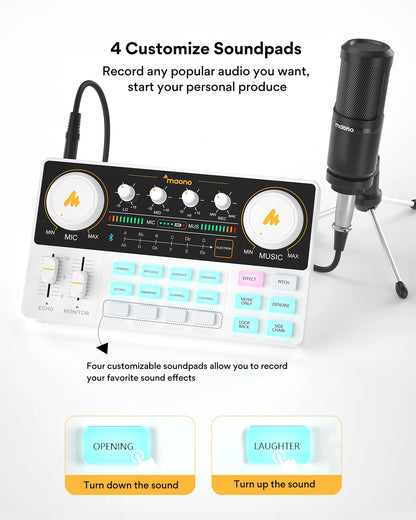 Portable Sound Card & Condenser Microphone Set for Streaming