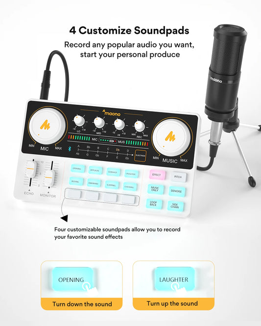 Portable Sound Card & Condenser Microphone Set for Streaming