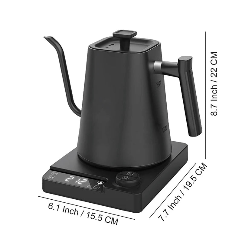 1L Electric Gooseneck Kettle with Temperature Control 1200W