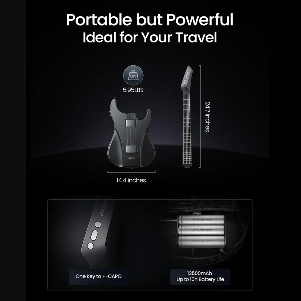 Portable Black Electric Guitar with 9 Sound Styles
