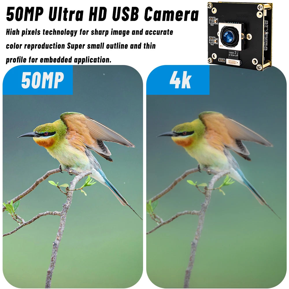 50MP 8K USB Camera Module Autofocus 3m Cable
