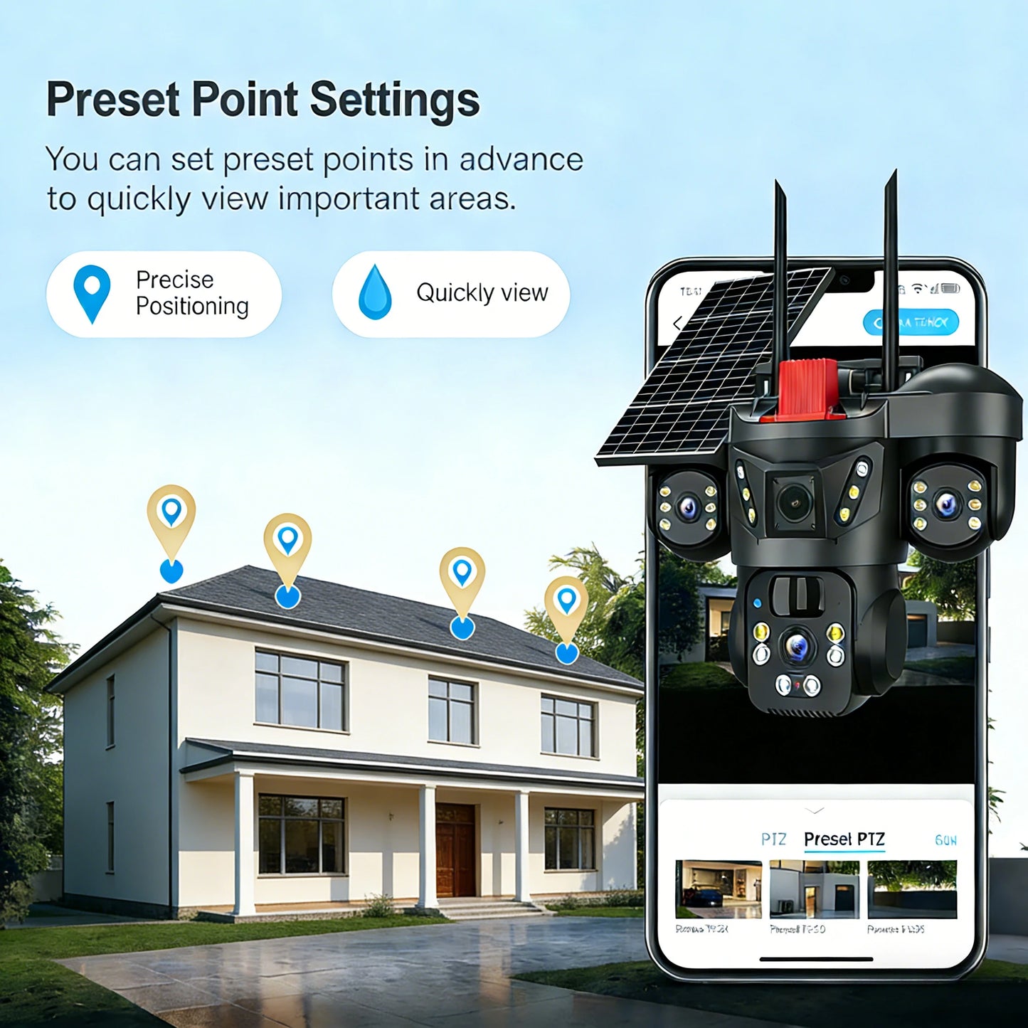 WiFi Solar Camera Motion Detection 32GB