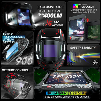 Auto Darkening Welding Helmet True Color Large Screen