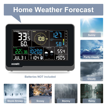 Wireless Weather Station with 7.5 Inch Display and Rain Gauge