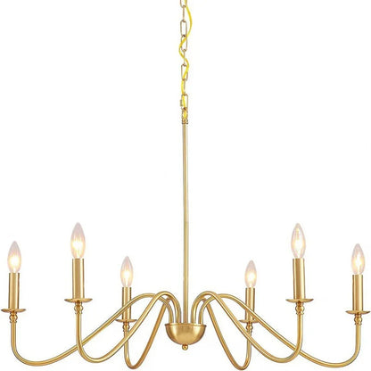 Vintage Style Gold Chandelier 6 Lamps for Dining Room
