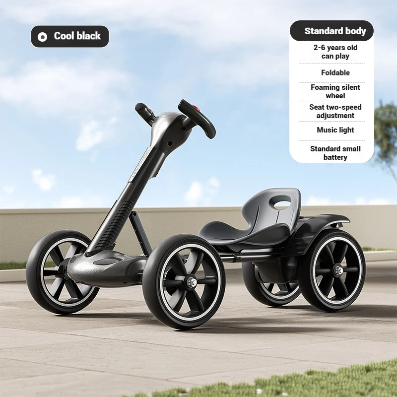 Kids 4 Wheel Black Electric Ride On Car with Remote
