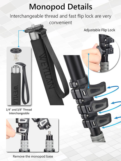 Portable Camera Monopod Mini Tripod Stand for DSLR
