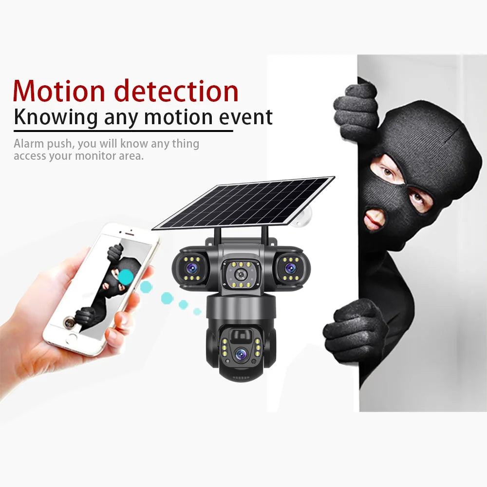 4G Solar Outdoor CCTV Camera 6K 12MP with Night Vision