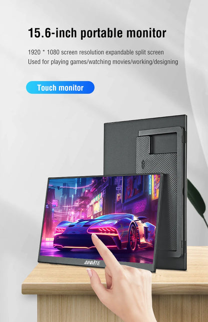 15.6" 1080P HDR Portable Touchscreen Monitor for Gaming