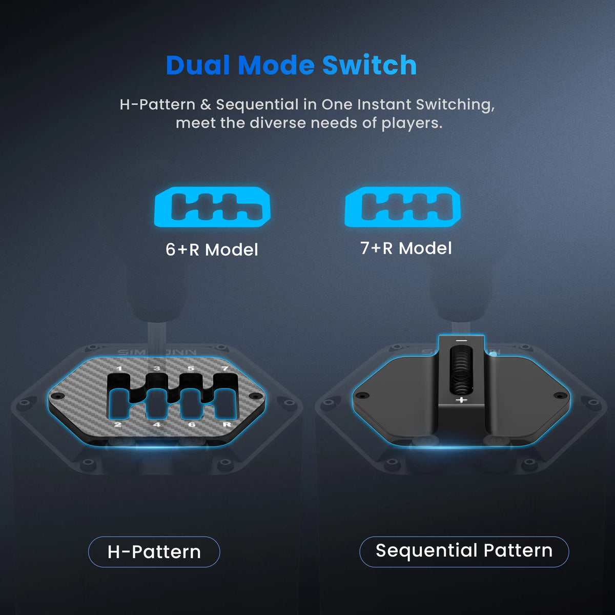 Dual-Mode Racing Shifter H-Type Sequential 6+R 7+R