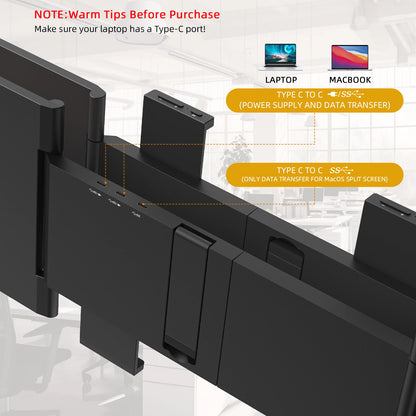 14 Inch Dual Portable Monitor 1080p IPS USB-C for Laptops