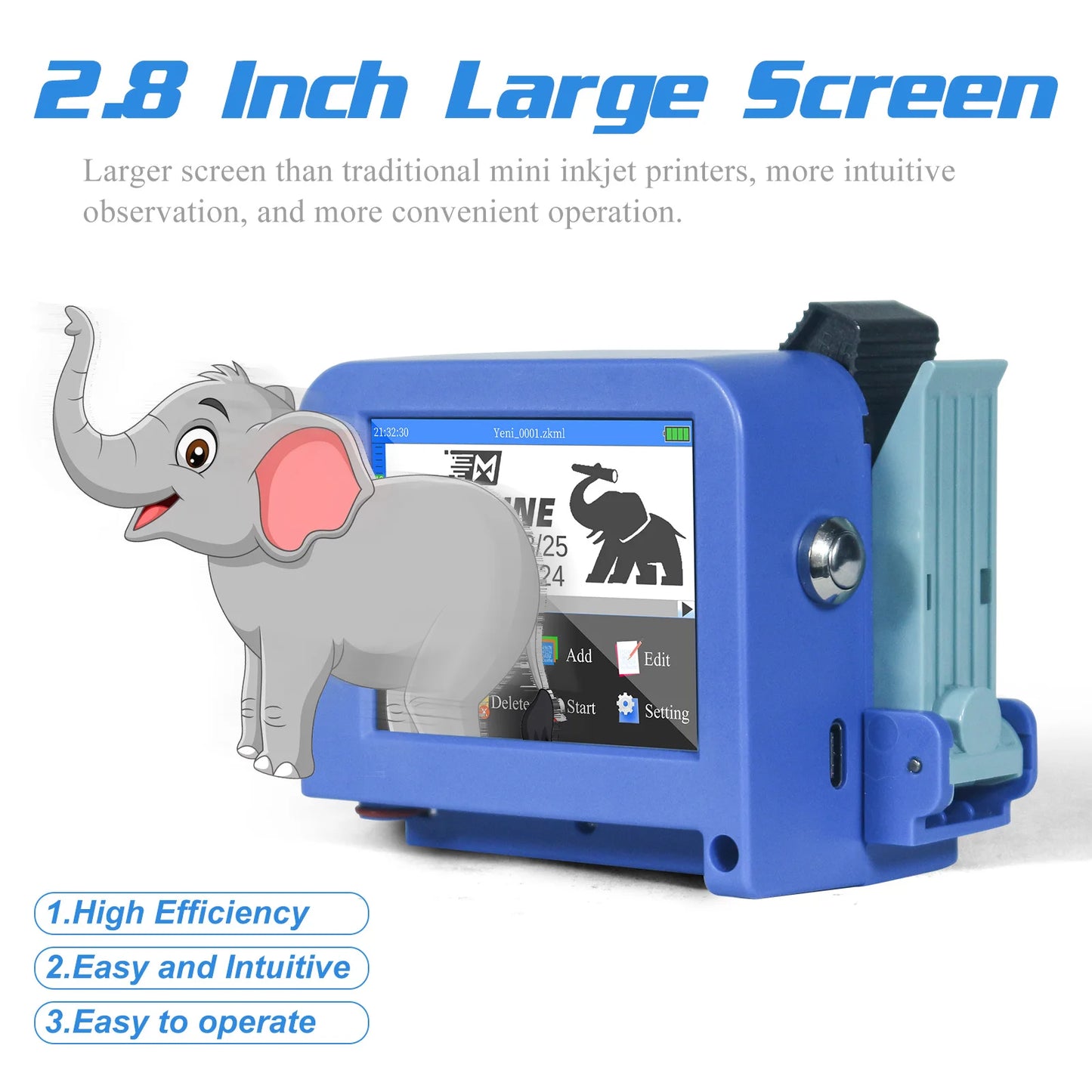 Portable Handheld Inkjet Printer QR Barcode Date Coder