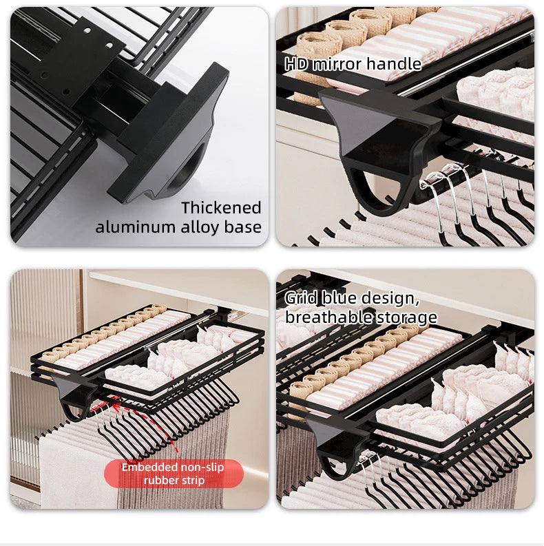 405mm Telescopic Pants Rack Pull-Out Wardrobe Rail