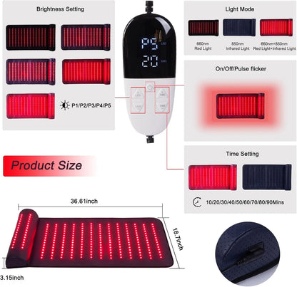 Portable Infrared Heat Massage Mat with 3D Neck Support: