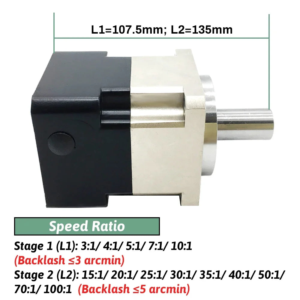 Step-down Gearbox 8 Input Nema23 Motor 50:1