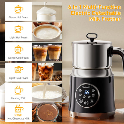 7in1 Electric Milk Frother Steamer Hot Cold Foam Maker