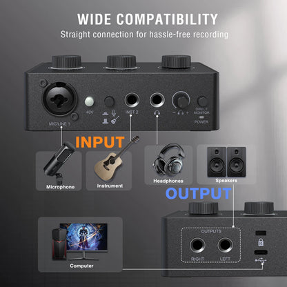 Studio Podcast Kit Dynamic Microphone Audio Mixer for Recording