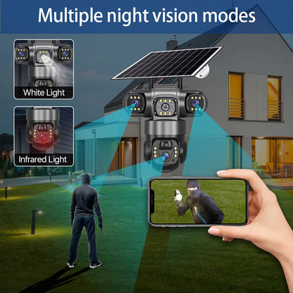 4G Solar Outdoor CCTV Camera 6K 12MP with Night Vision