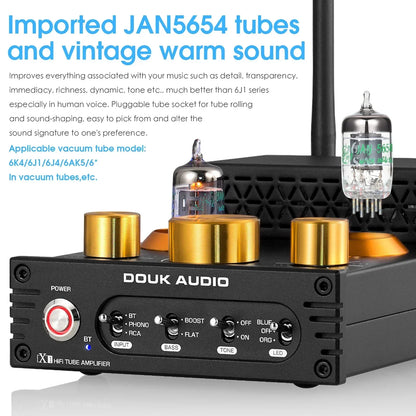 HiFi Valve Amplifier 160W Bluetooth Stereo Amp for Turntables