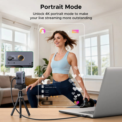 Smart 4K AI Webcam with Auto Framing and Gesture Control