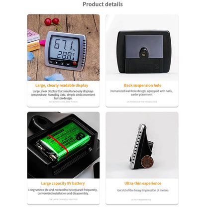 Digital Thermohygrometer LCD Temperature Humidity Meter H1