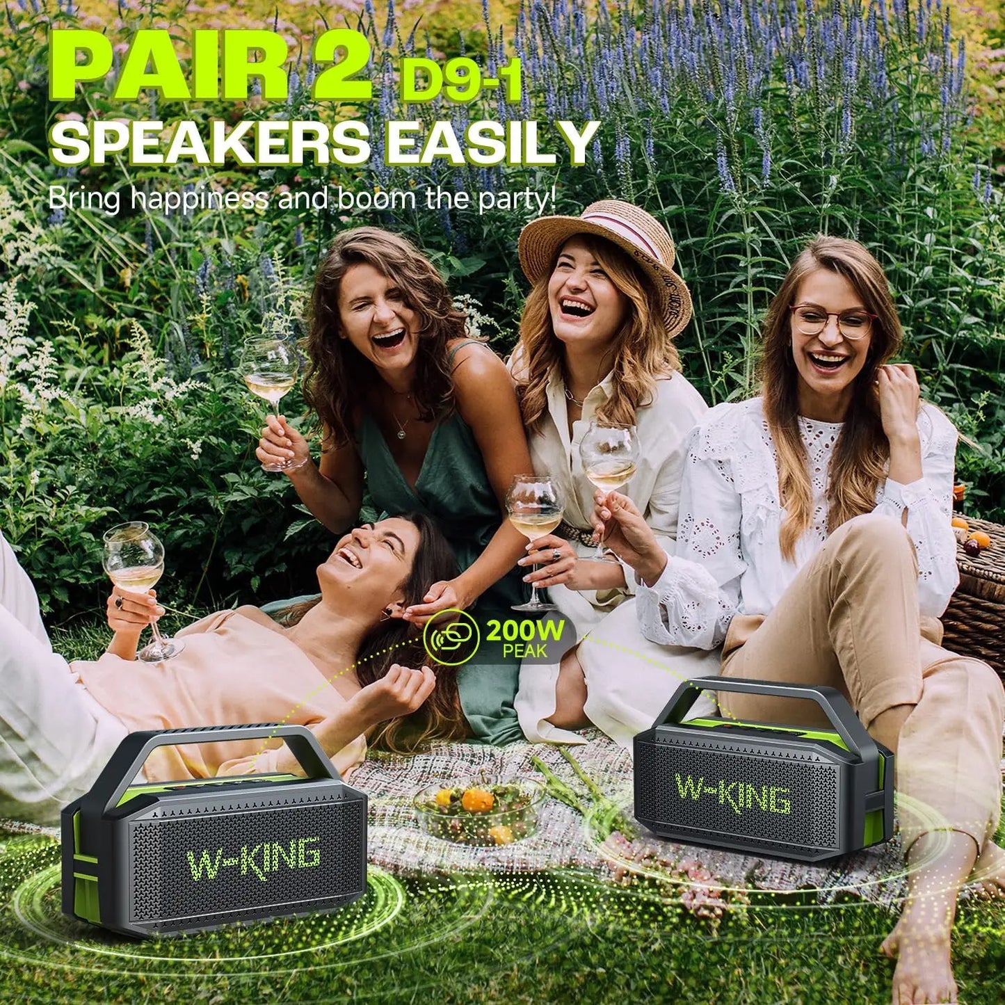 Rechargeable Bluetooth Speaker 100W Peak Power for Outdoor Events