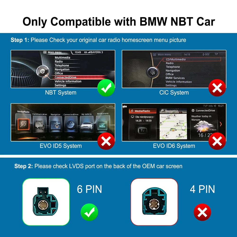 Wireless CarPlay Android Auto Adapter for BMW NBT