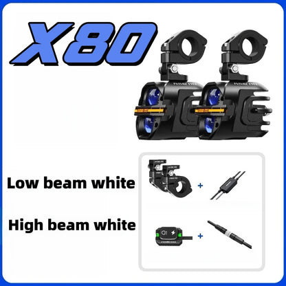 Motorcycle LED Spotlight White Far & Near Beam Waterproof