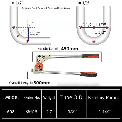 Heavy Duty 600mm Pipe Bender for Steel and Copper Tubes