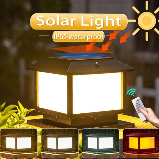 20cm Waterproof Solar LED Post Lights 2 Pack