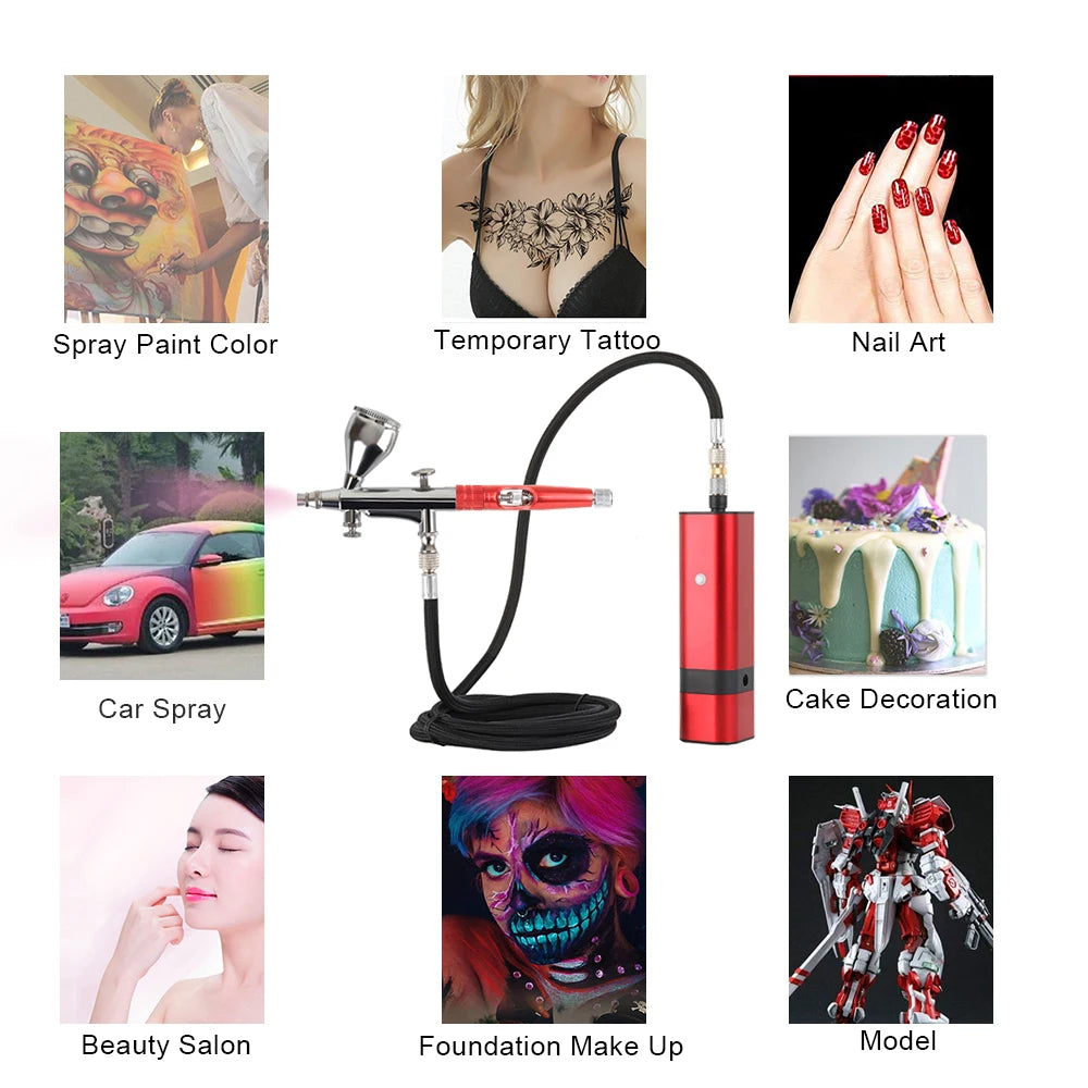 Portable Airbrush Compressor Kit for Cake Nail & Tattoo Art