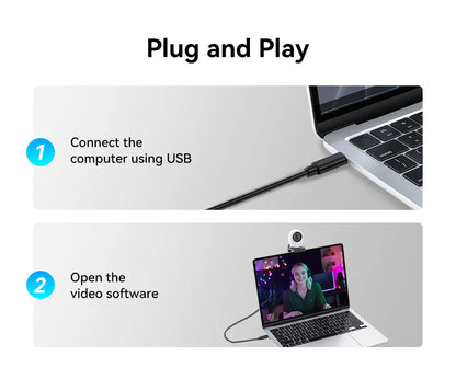 4K USB Webcam Piko White with Tripod and 3 Mics