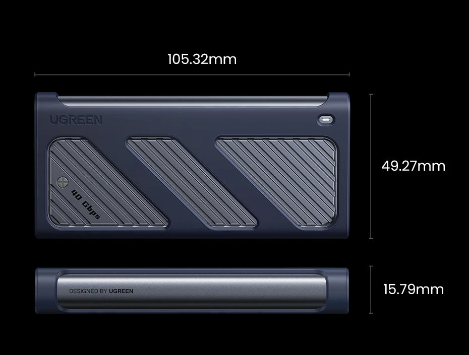 Portable 40Gbps NVMe M2 SSD Enclosure with Cooling Fan