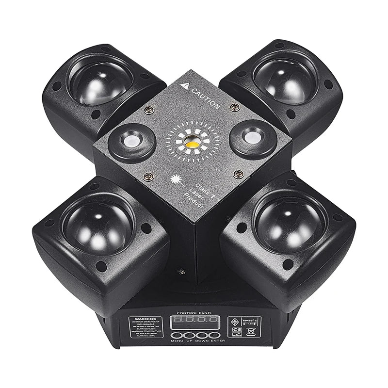 4-Arm LED Disco Light with Laser & Strobe Effects