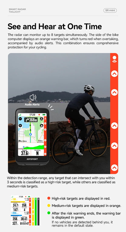 Cycling Smart Taillight with Brake Alert Safety Light