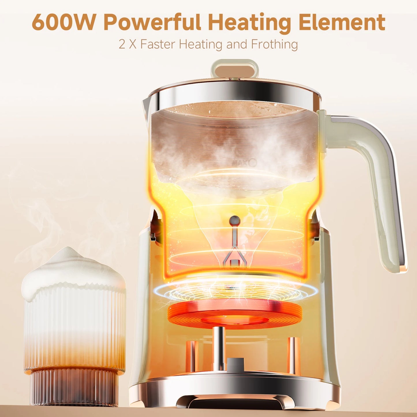 7in1 Electric Milk Frother Steamer Hot Cold Foam Maker