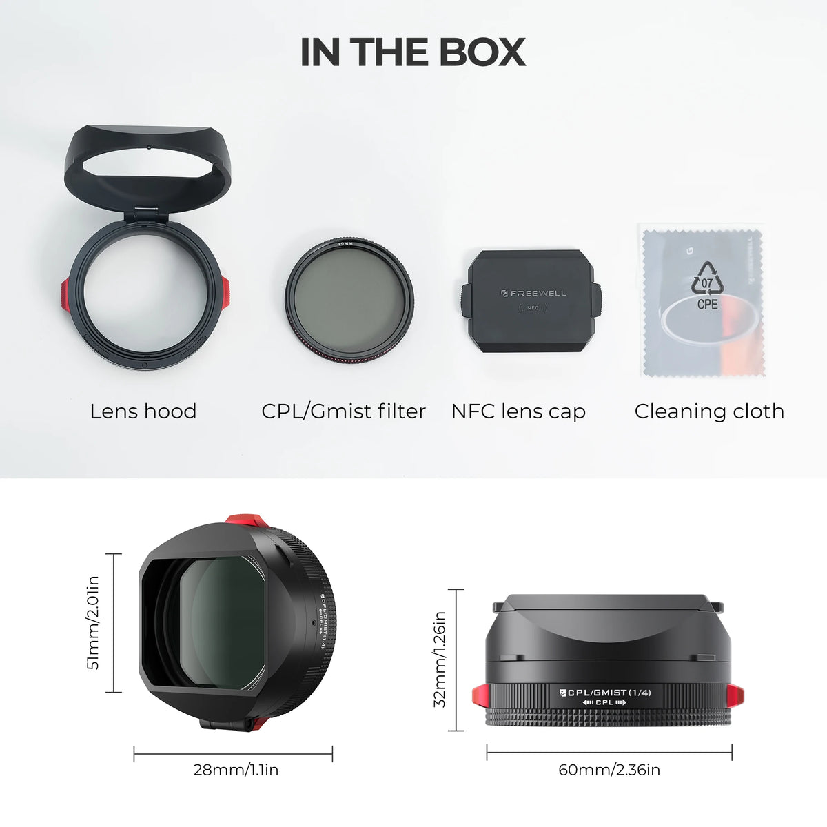 Black Lens Hood with CPL and Black Mist Filter