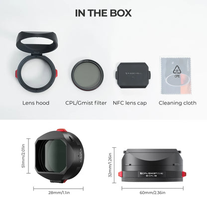 Black Lens Hood with CPL and Black Mist Filter