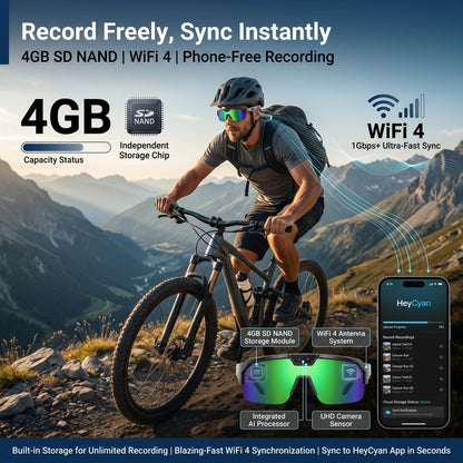 4K HD Smart Glasses with Bluetooth Stereo Speakers