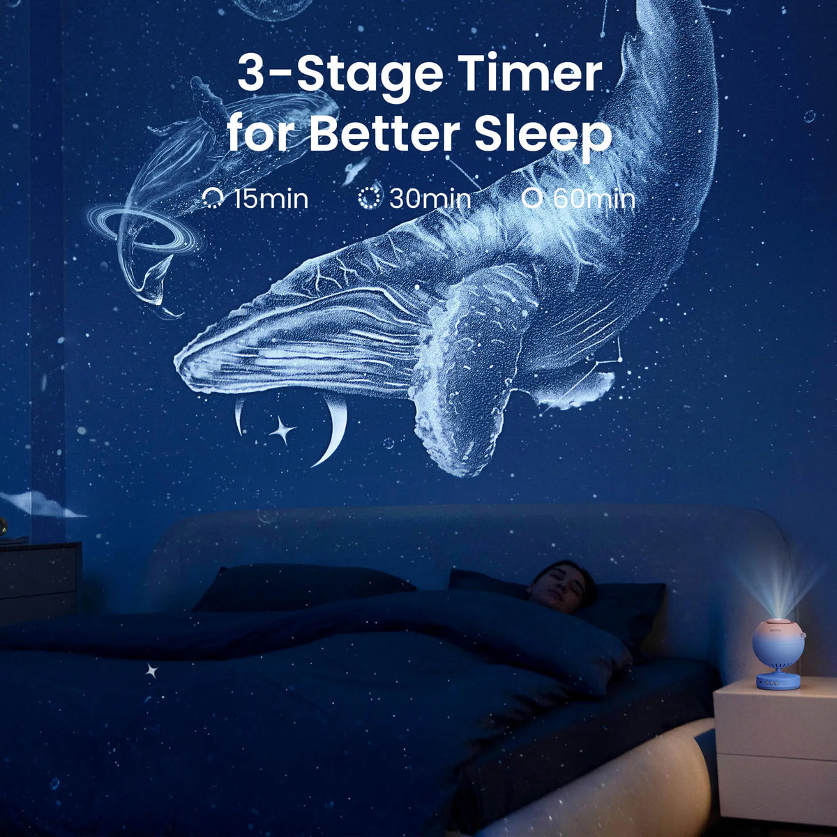Silver Galaxy Projector Star Light Lamp for Kids Bedroom