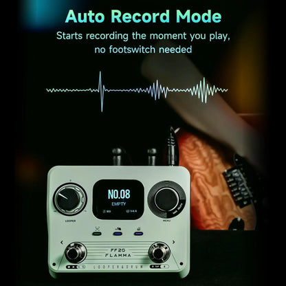 Compact Guitar Looper Pedal with 220 Rhythms and Headphone Jack