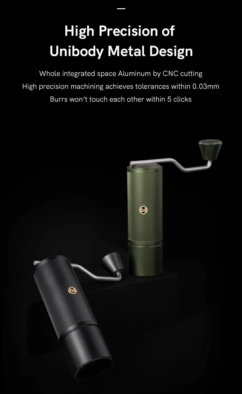 Black Portable Manual Coffee Grinder with 30g Capacity