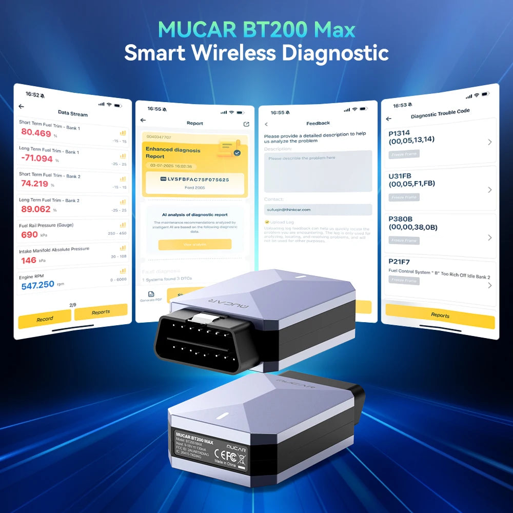 OBD2 Bluetooth Car Diagnostic Scanner Full System