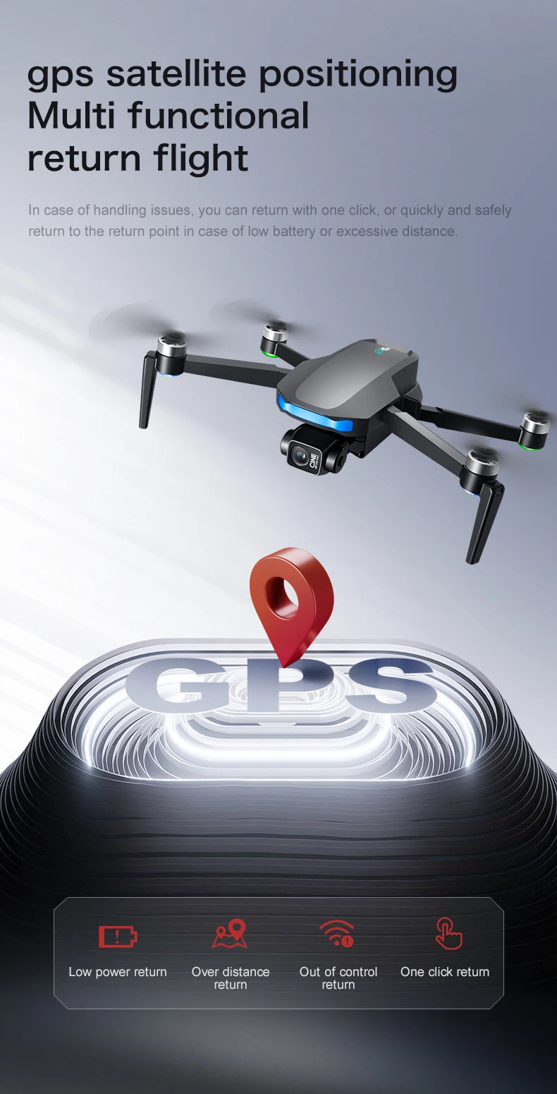 White 4K GPS Drone with 3-Axis Gimbal and Camera
