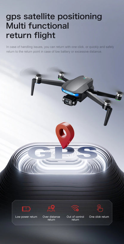 White 4K GPS Drone with 3-Axis Gimbal and Camera