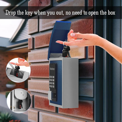 Secure Key Storage Box with Code App and Bluetooth Blue